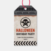 Halloween bedankingslabel, metalen raster en sched cadeaulabel (Voorkant)