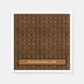 Halloween Bedrukte Victoriaanse Oranje Zwarte Dama Servet (Voorkant)