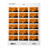 Halloween begraafplaats etiket (Full Sheet)