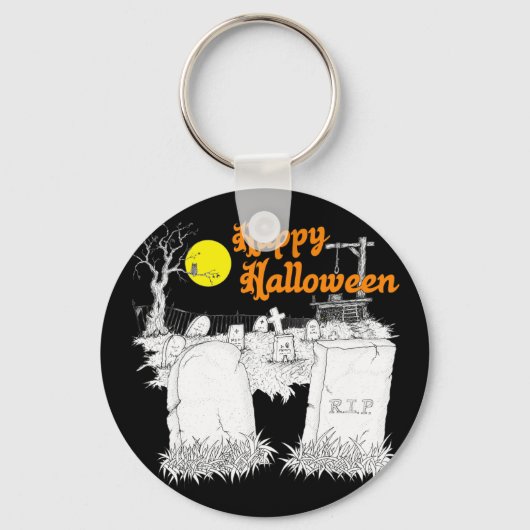 halloween begraafplaats sleutelhanger (Voorkant)