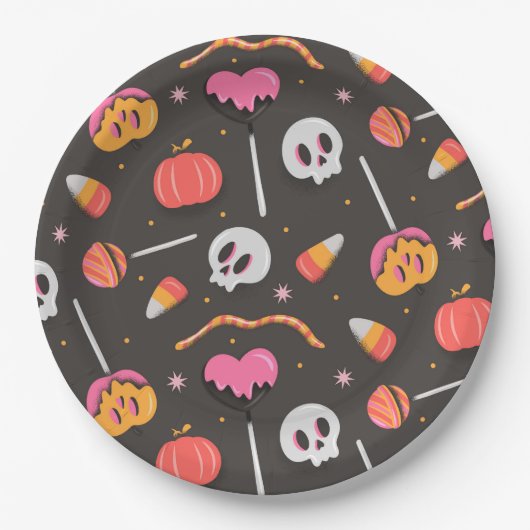 Halloween-behandelingen Papieren Bordje (Voorkant)