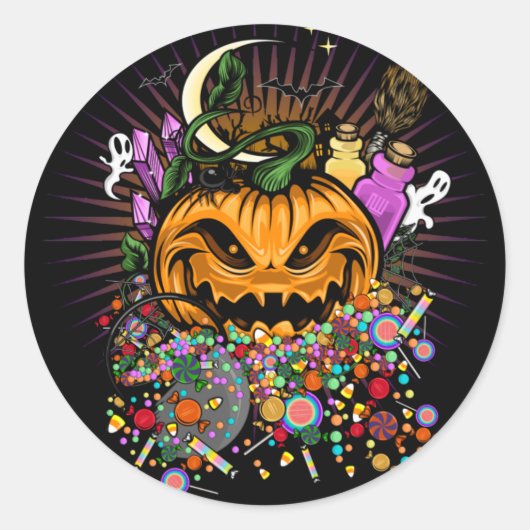 Halloween-behandelingen Ronde Sticker (Voorkant)