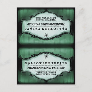 Halloween behandelt een voedseltentenkaart - groen briefkaart