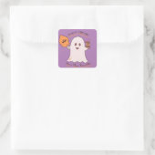 Halloween behandelt Ghost en Sweets Party Vierkante Sticker (Tas)