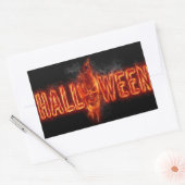 Halloween belettering rechthoekige sticker (Envelop)