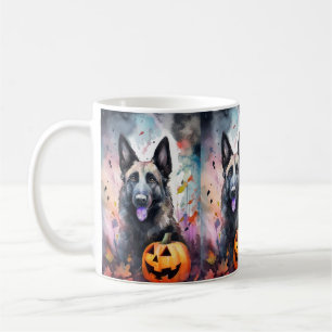 Halloween Belgische Herder Met Pompoenen Eng Koffiemok