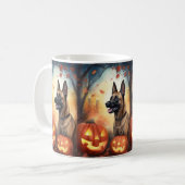 Halloween Belgium Malinoi met pompoenen eng Koffiemok (Voorkant links)