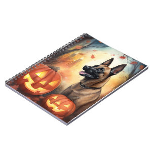 Halloween Belgium Malinoi met pompoenen eng Notitieboek