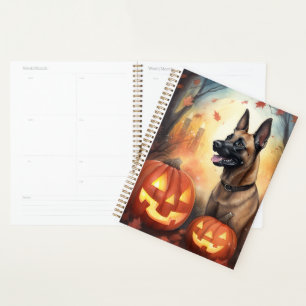 Halloween Belgium Malinoi met pompoenen eng Planner