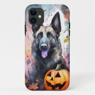 Halloween Belgium Shepherd met pompoenen eng iPhone 11 Hoesje