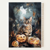 Halloween Bengaal Cat met pompoenen eng Planner (Achterkant)
