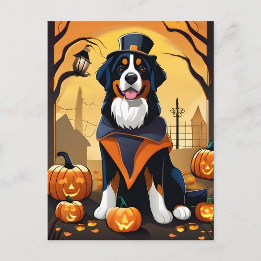 Halloween Berner Mountain Dog Briefkaart (Voorkant)