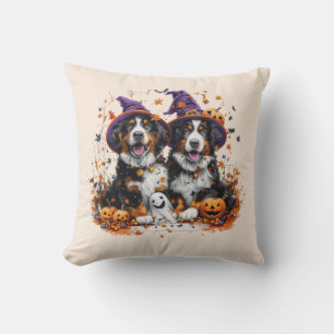 Halloween Berner Mountain Dogs Witch Ghost Kussen