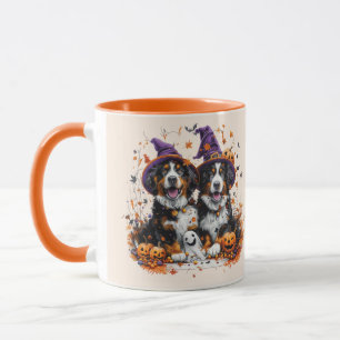 Halloween Berner Mountain Dogs Witch Ghost Mok