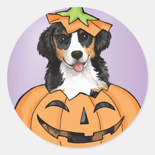 Halloween Berner Ronde Sticker (Voorkant)