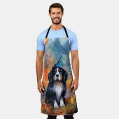 Halloween Bernese Mountain met pompoenen Scary Schort (Gedragen)