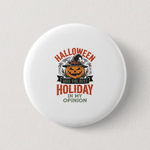 Halloween Beste Feestdag Vintage Pompoen Shirt Ont Ronde Button 5,7 Cm