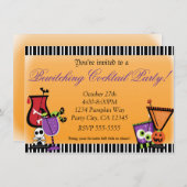 Halloween betoverende cocktail party uitnodiging (Voorkant / Achterkant)
