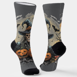 Halloween,Bewaker van de Pompoenen, Schedel, Pompo Sokken