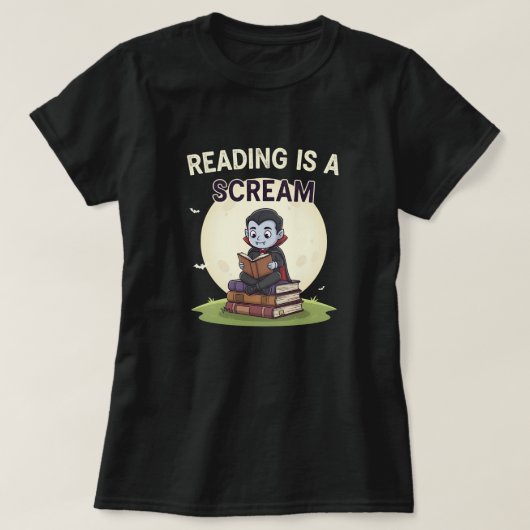 Halloween bibliothecaris lezen is een schreeuw t-shirt (Design voorkant)