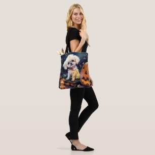 Halloween Bichon Frise Met Pompoenen Eng Draagtas