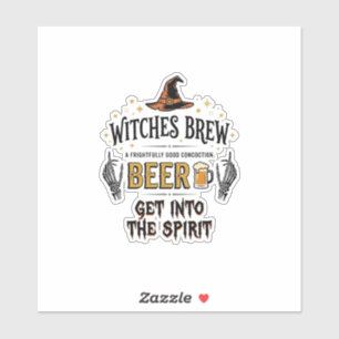Halloween Bier Hocus Pocus Grappig Vintage_1 Sticker