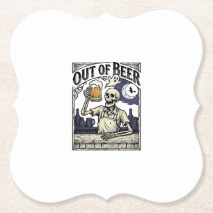 Halloween Bier Skelet Vintage Feest Kartonnen Onderzetters