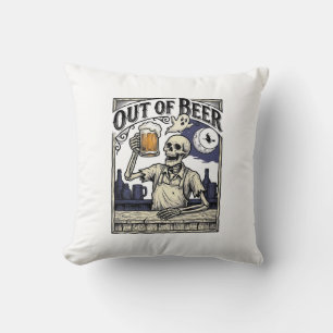 Halloween Bier Skelet Vintage Feest Kussen