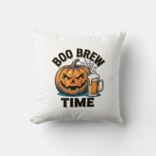 Halloween Bier T-shirt Vintage Pompoen Feest Tee_1 Kussen