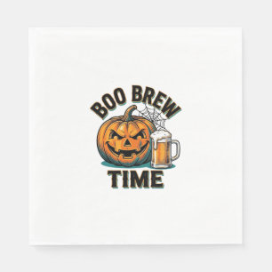 Halloween Bier T-shirt Vintage Pompoen Feest Tee_1 Servet