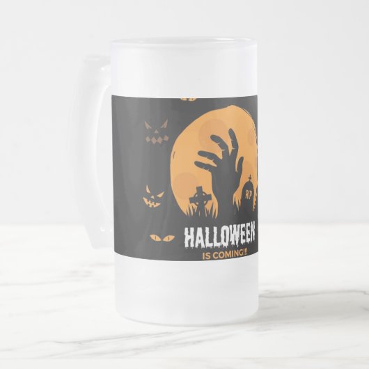 Halloween bière en verre dépoli Mug (Devant gauche)