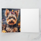 Halloween Biewer Terrier Met Pompoenen Eng  Kaart (Binnen)