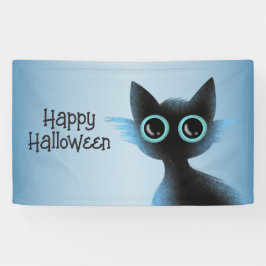Halloween Big Eyes Black Blue Evil Cat Spandoek