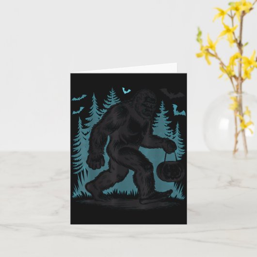 Halloween Bigfoot Pumpkin Kaart (Gele Bloem)