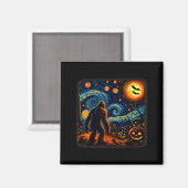 Halloween Bigfoot Starry Night Van Gogh Sasquatch Magneet (Voorkant / Achterkant)