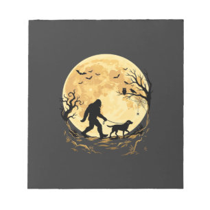 Halloween Bigfoot Wandelende Labrador Onder Volle Notitieblok