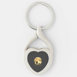 Halloween Bigfoot Wandelende Labrador Onder Volle Sleutelhanger