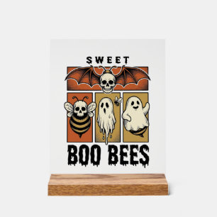 Halloween Bij Pun Vintage Gravure Geest Bij Shirt Acryl Bord