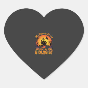 Halloween Bioloog Heks Pompoen Spookhuis De Hart Sticker
