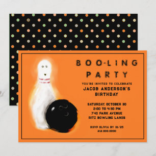 Halloween Birthday Bowling Party Uitnodigingen