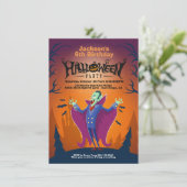 Halloween Birthday Count Dracula uitnodigingen (Staand voorkant)