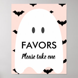 Halloween Birthday Gelieve één Favors-teken te nem Poster