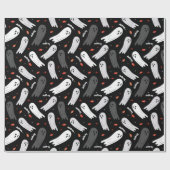 Halloween Birthday Ghosts Naam toevoegen Aanpassen Cadeaupapier (Vlak)