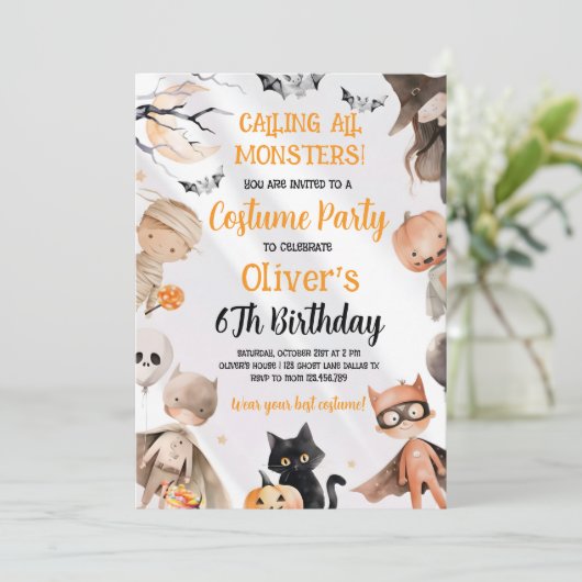 Halloween Birthday Invitation  (Debout devant)