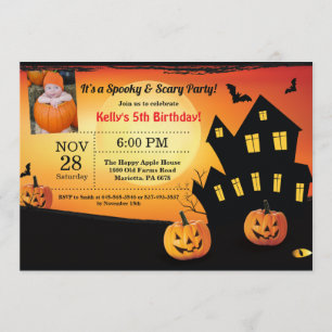 Halloween Birthday Invitation Costume Party Kaart
