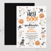 HALLOWEEN BIRTHDAY INVITATION HEY BOO GHOST KAART (Voorkant / Achterkant)