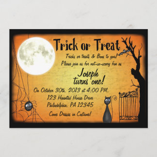 Halloween Birthday Invitation Kaart