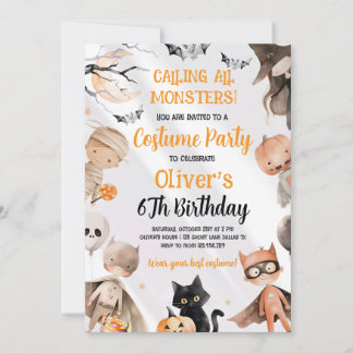 Halloween Birthday Invitation Kaart