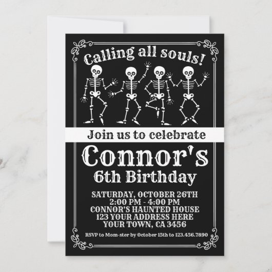 Halloween Birthday Invitation Kaart (Voorkant)