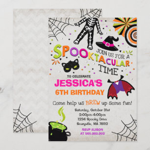 Halloween Birthday Invitation Spooktacular Party Kaart